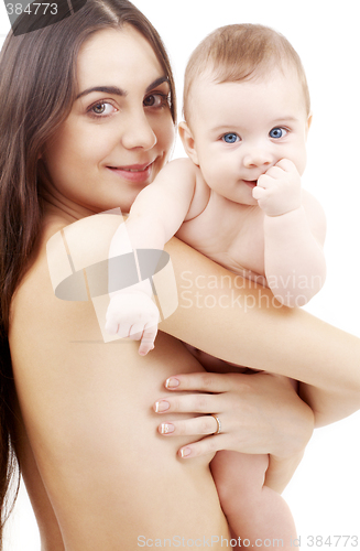 Image of clean baby in mother hands #3