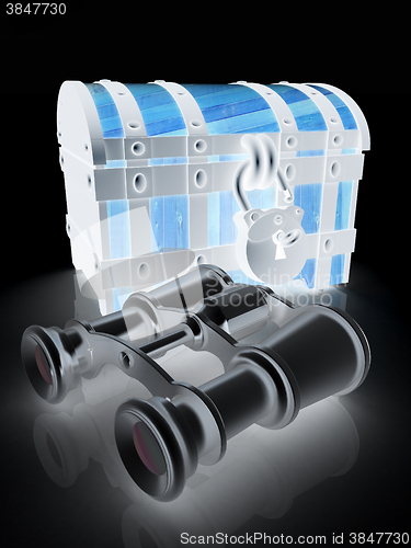 Image of binoculars and chest