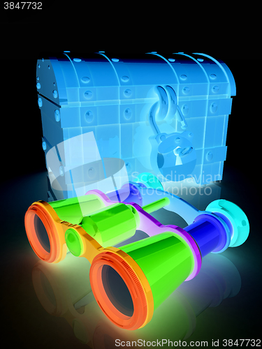 Image of binoculars and chest