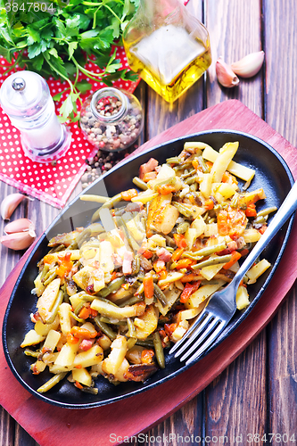 Image of fried vegetables with meat 