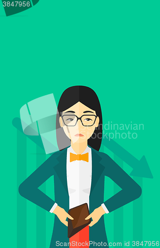 Image of Bancrupt business woman.