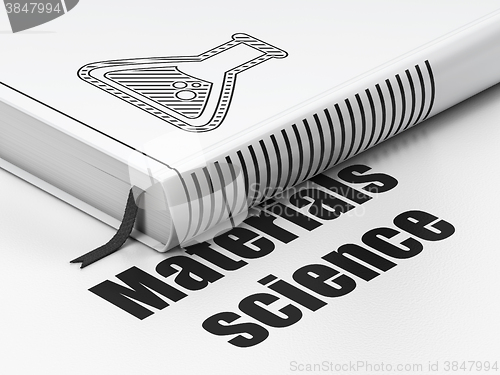 Image of Science concept: book Flask, Materials Science on white background