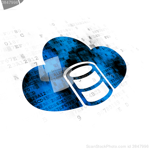 Image of Programming concept: Database With Cloud on Digital background