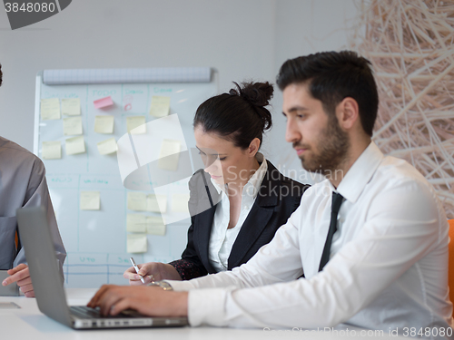 Image of portrait of young modern arab business man  at office