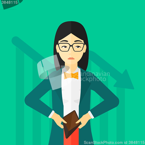 Image of Bancrupt business woman.