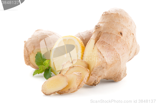 Image of Ginger root on white