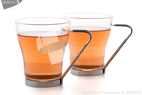 Image of Two glass cups of black tea