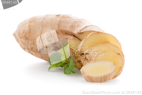 Image of Ginger root on white