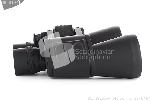 Image of Black binoculars isolated