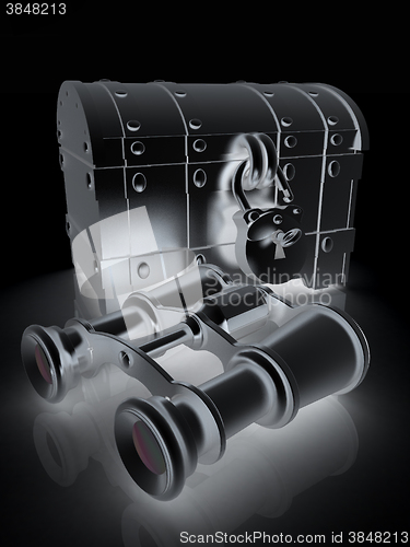 Image of binoculars and chest