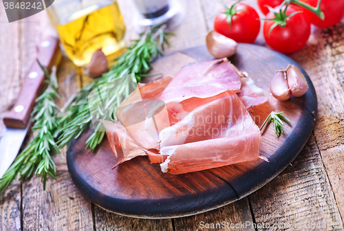 Image of prosciutto on board