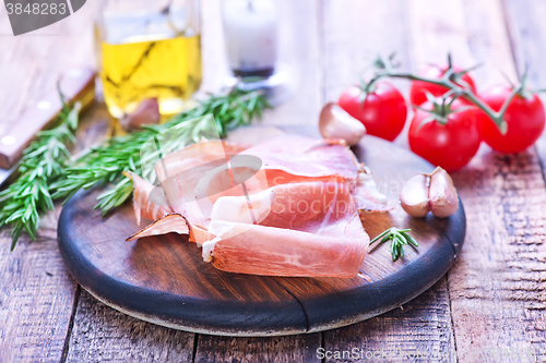 Image of prosciutto on board