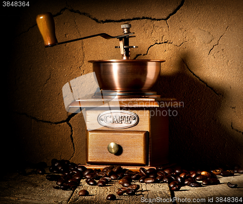 Image of Wooden coffee mill