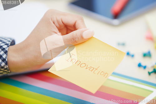 Image of Innovation text on adhesive note