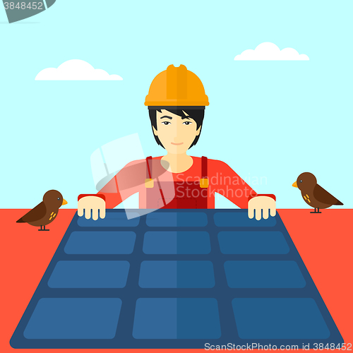 Image of Constructor with solar panel.