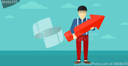 Image of Successful businessman with arrow up.