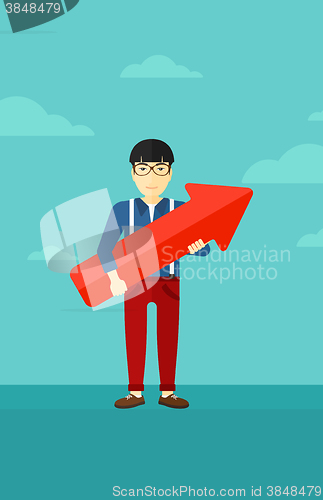 Image of Successful businessman with arrow up.