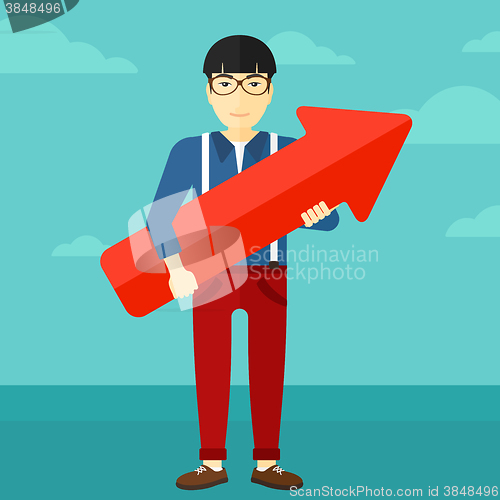 Image of Successful businessman with arrow up.