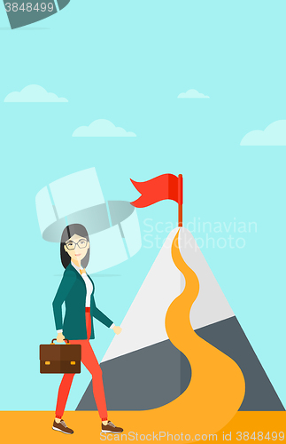 Image of Cheerful leader woman.