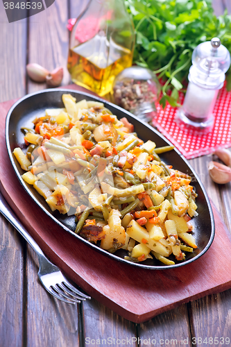 Image of fried vegetables with meat 