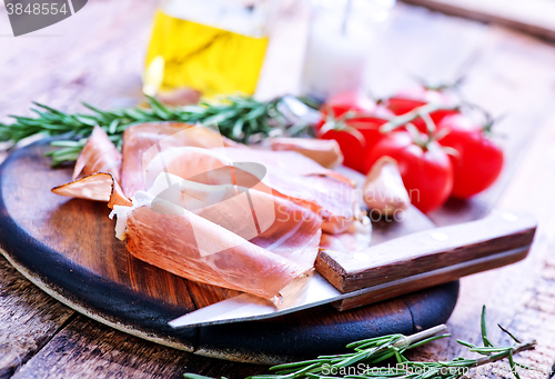 Image of prosciutto on board