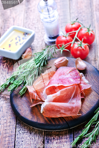 Image of prosciutto on board