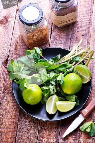 Image of mint and fresh limes