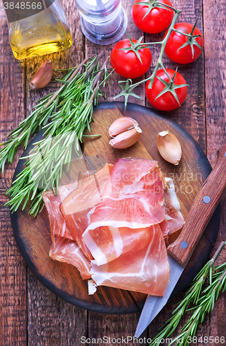 Image of prosciutto on board