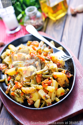 Image of fried vegetables with meat 