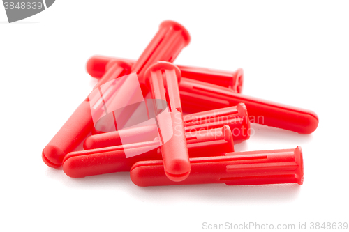 Image of Red plastic dowels