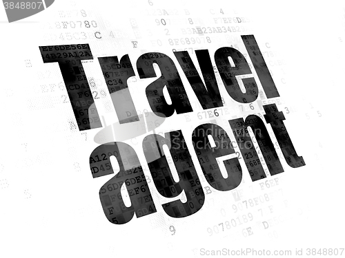 Image of Vacation concept: Travel Agent on Digital background