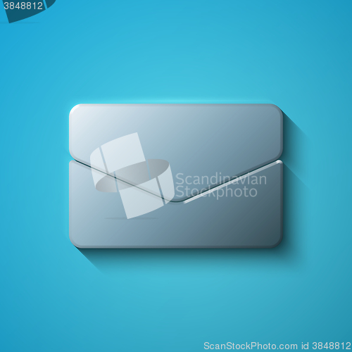 Image of Finance concept: flat metallic Email icon, vector