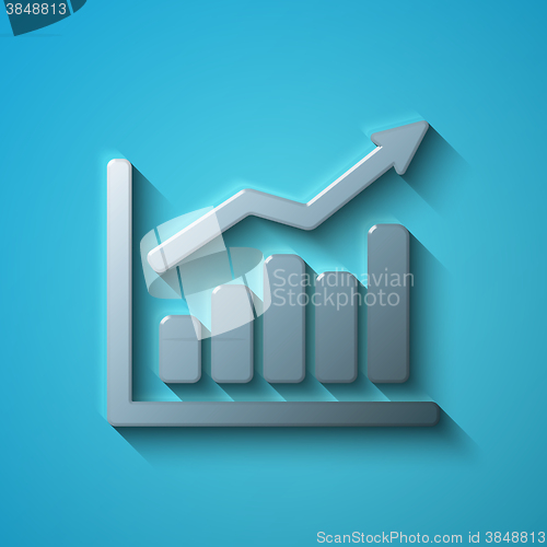 Image of Business concept: flat metallic Growth Graph icon, vector