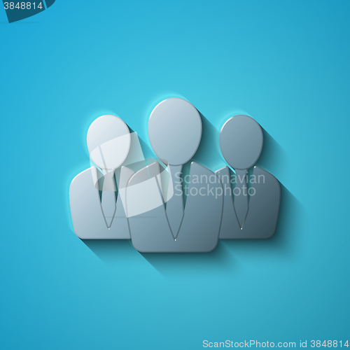 Image of Business concept: flat metallic Business People icon, vector