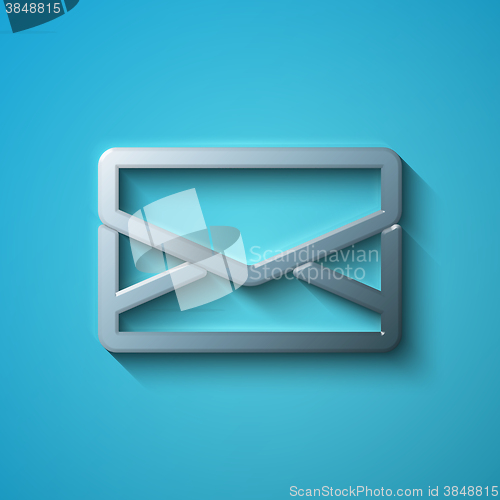 Image of Finance concept: flat metallic Email icon, vector