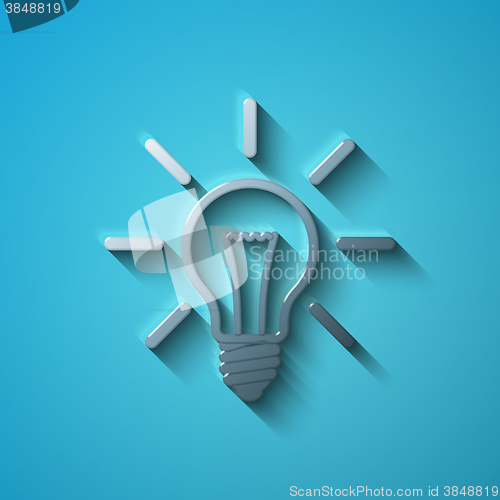 Image of Finance concept: flat metallic Light Bulb icon, vector