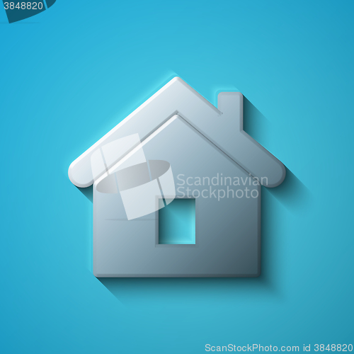 Image of Finance concept: flat metallic Home icon, vector