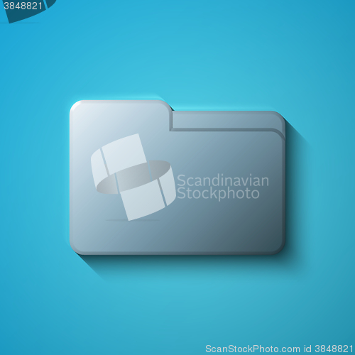 Image of Business concept: flat metallic Folder icon, vector