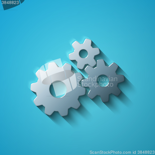 Image of Finance concept: flat metallic Gears icon, vector