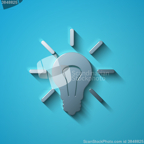 Image of Business concept: flat metallic Light Bulb icon, vector