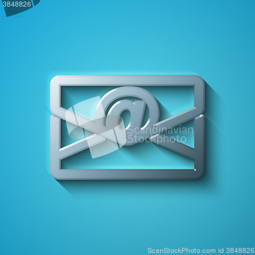 Image of Finance concept: flat metallic Email icon, vector