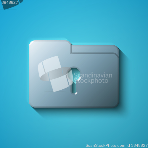 Image of Business concept: flat metallic Folder With Keyhole icon, vector