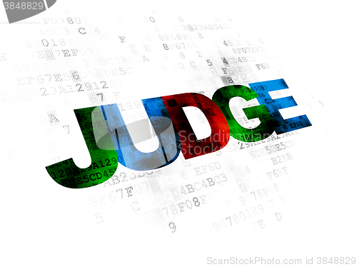 Image of Law concept: Judge on Digital background