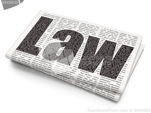 Image of Law concept: Law on Newspaper background