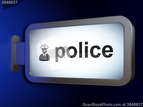 Image of Law concept: Police and Police on billboard background