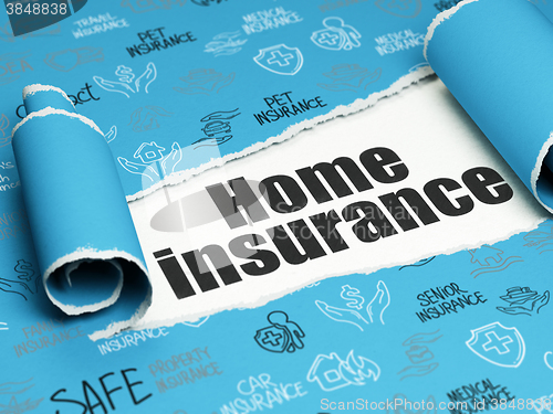 Image of Insurance concept: black text Home Insurance under the piece of  torn paper