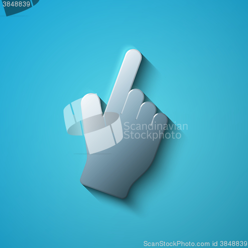 Image of Social media concept: flat metallic Mouse Cursor icon, vector