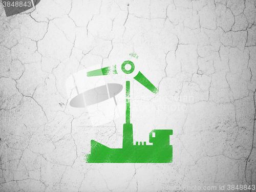 Image of Manufacuring concept: Windmill on wall background