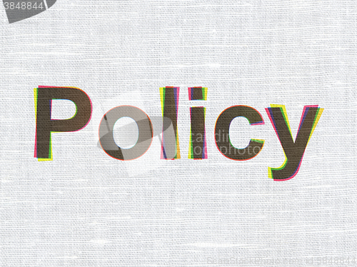 Image of Insurance concept: Policy on fabric texture background