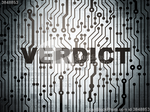 Image of Law concept: circuit board with Verdict